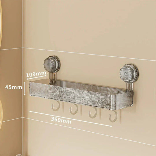 🔥 Gran oferta 50% de descuento 🔥Estante con ventosa extraíble montado en la pared con ganchos