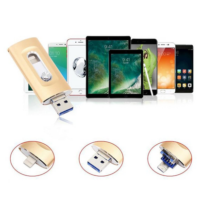 ⚡3 in 1 Flash Drive, Portable High Speed USB 3.0 Memory Storage🏆