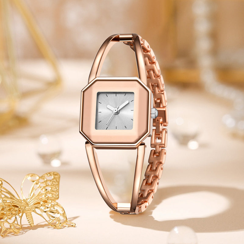 Minimālisma stila kvadrātveida kvarca pulkstenis