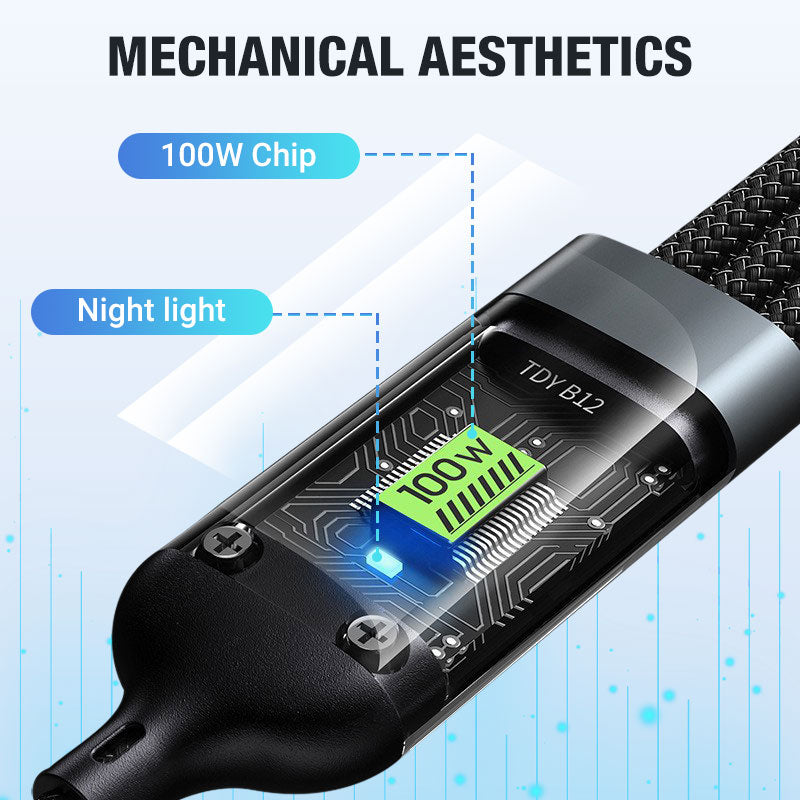 🔥Transparante lichtgevende 3-in-1 supersnelle oplaadkabel🔥