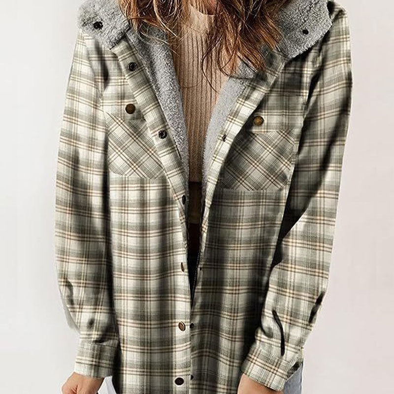 🔥This Week's Special Sales - 60% OFF 🧥 Women's Winter Trendy Plaid Hooded Jacket