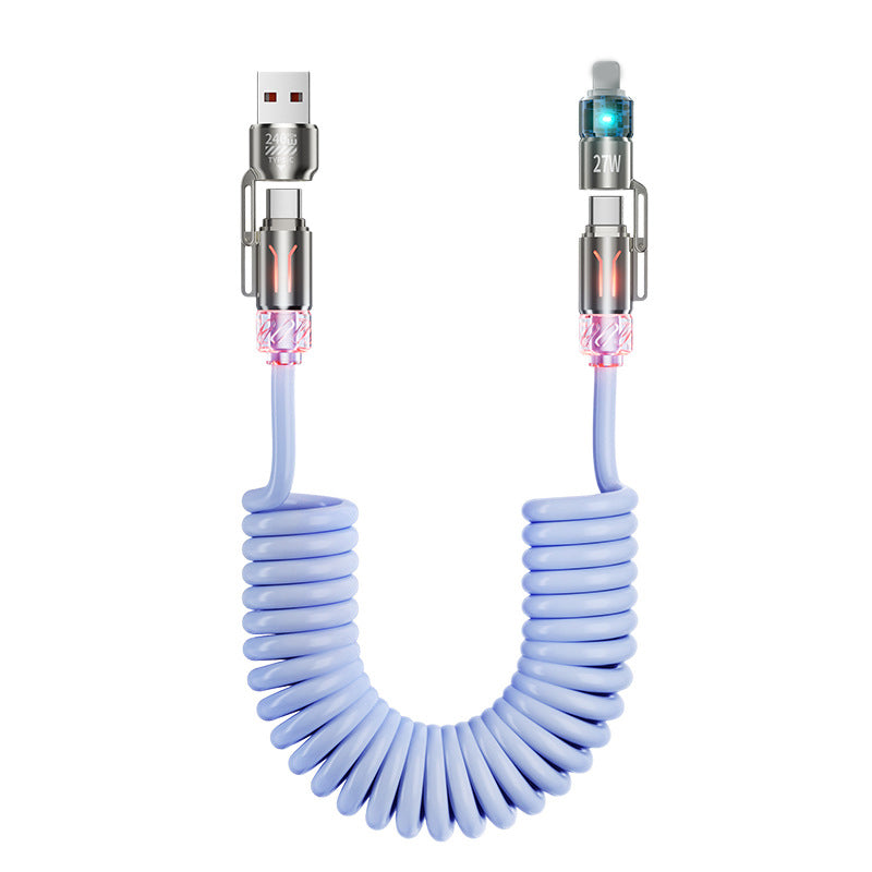 🏆Flash Sale⚡50K+ SOLD! 💥240W 4-in-1 Retractable Coiled Charging Cable