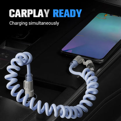 🏆Flash Sale⚡50K+ SOLD! 💥240W 4-in-1 Retractable Coiled Charging Cable