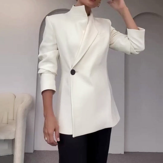 Fashionabla Leader Enknappsstativ krage Långärmad kavajjacka