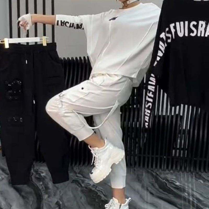 Women's Casual Letter Print Top & Pants Two-Piece Set