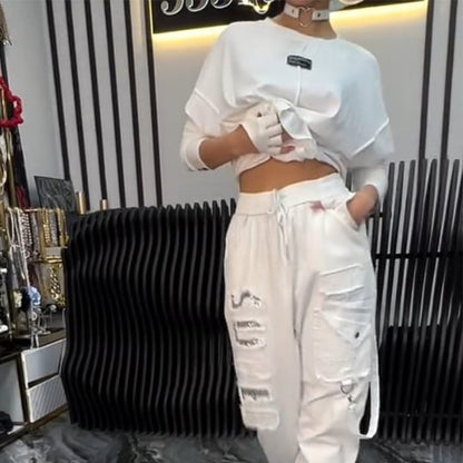 Women's Casual Letter Print Top & Pants Two-Piece Set