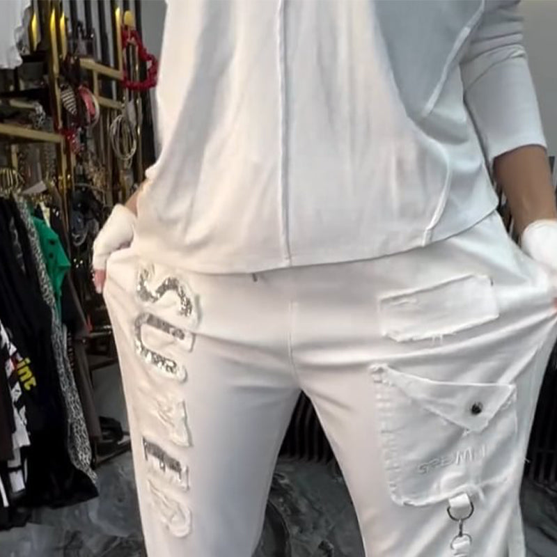 Women's Casual Letter Print Top & Pants Two-Piece Set