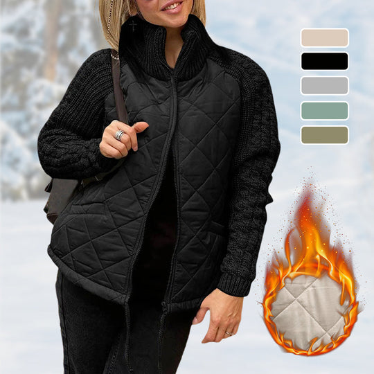 Women's Knit Patchwork Puffy Jacket