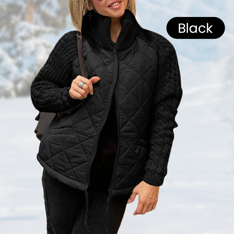 Women's Knit Patchwork Puffy Jacket