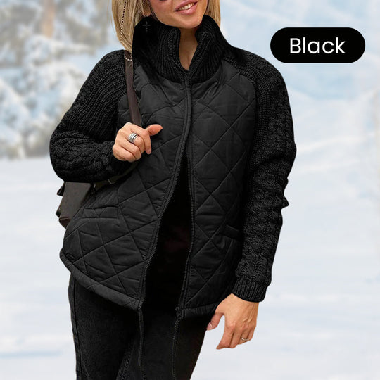 Women's Knit Patchwork Puffy Jacket