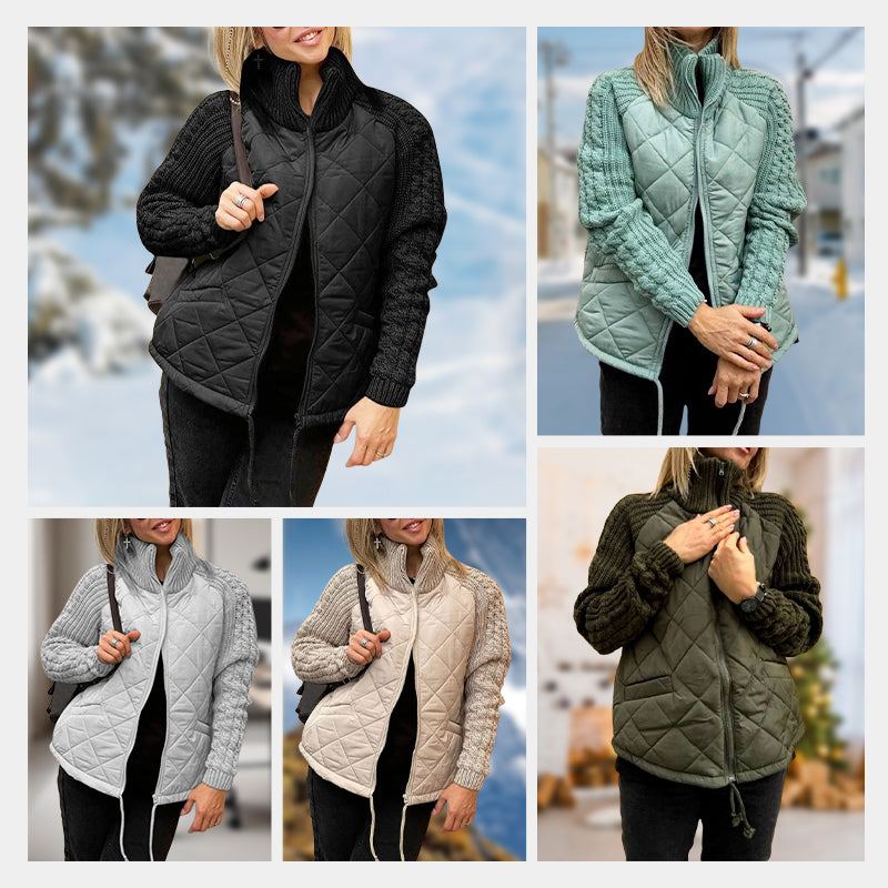 Women's Knit Patchwork Puffy Jacket
