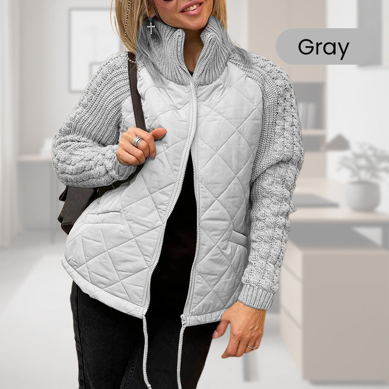 Women's Knit Patchwork Puffy Jacket
