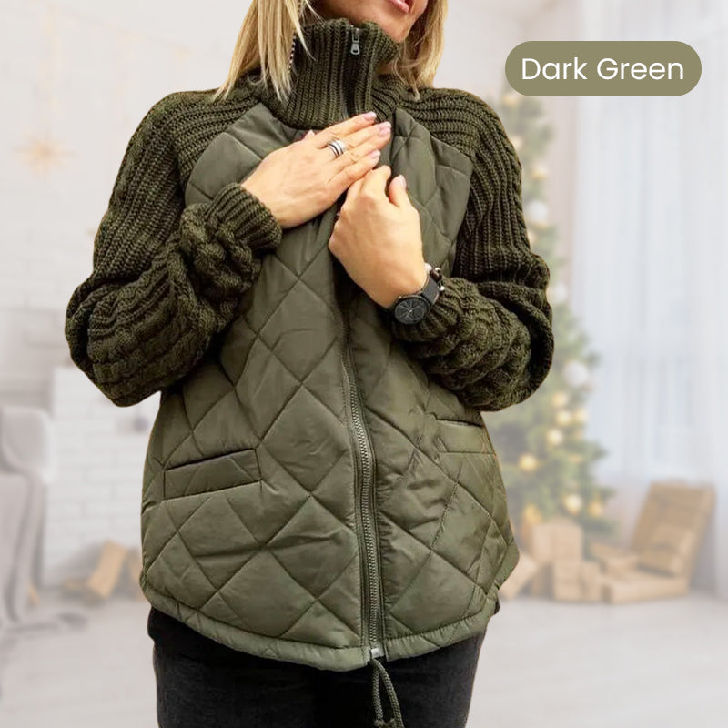 Women's Knit Patchwork Puffy Jacket