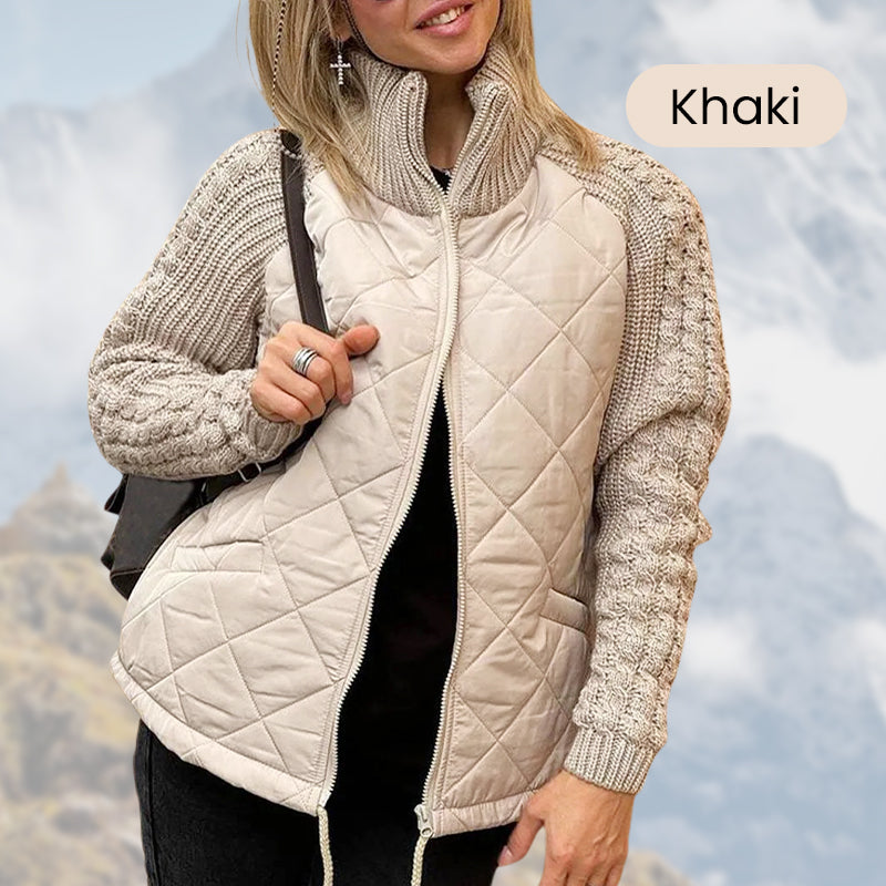 Women's Knit Patchwork Puffy Jacket