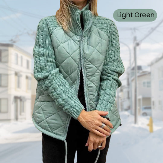 Women's Knit Patchwork Puffy Jacket