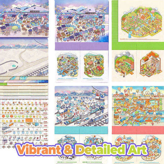 12 Sets DIY 3D Sticker Scene Collection Book