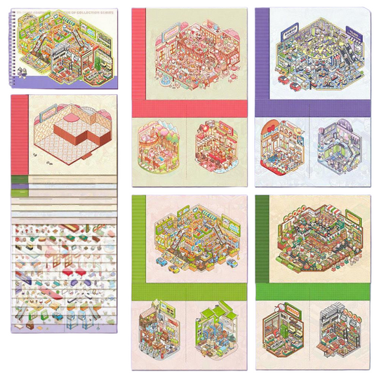 12 Sets DIY 3D Sticker Scene Collection Book