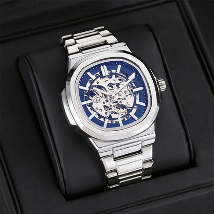 🔥Men’s Stylish Skeleton Dial Business Watch