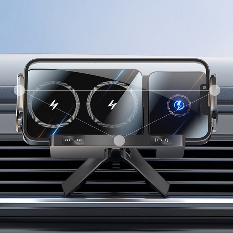 Dual-Coil Wireless Charging Car Phone Mount