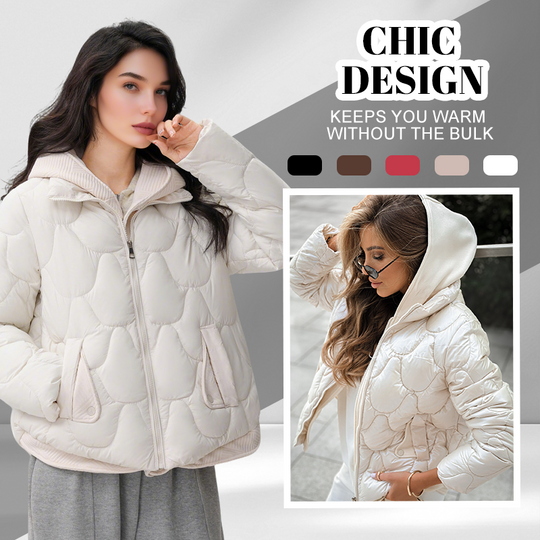 🔥🧥Short warm winter jacket for women – quilted jacket with hood and pockets