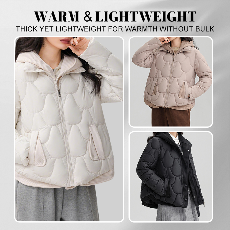 🔥🧥Short warm winter jacket for women – quilted jacket with hood and pockets