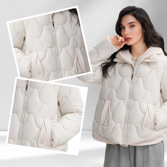 🔥🧥Short warm winter jacket for women – quilted jacket with hood and pockets