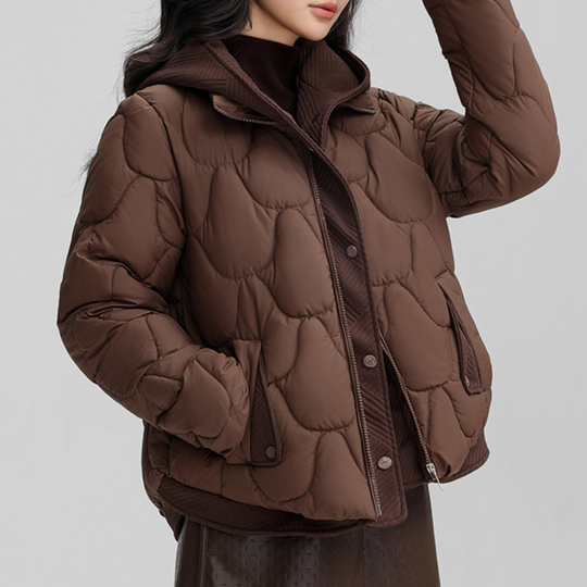 🔥🧥Short warm winter jacket for women – quilted jacket with hood and pockets