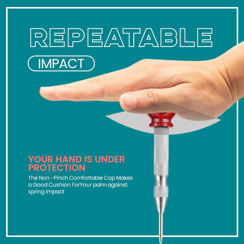 🔘 50% OFF! ⚡ Automatic Center Punch - Precision Marking for Metal/Wood, Spring-Loaded & Adjustable Force 🛠️📏
