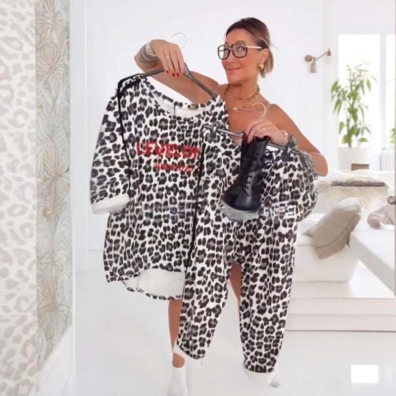 【S-5XL】Women's Fashion Leopard Print Suit – Versatile Everyday & Party Looks