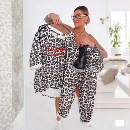 【S-5XL】Women's Fashion Leopard Print Suit – Versatile Everyday & Party Looks