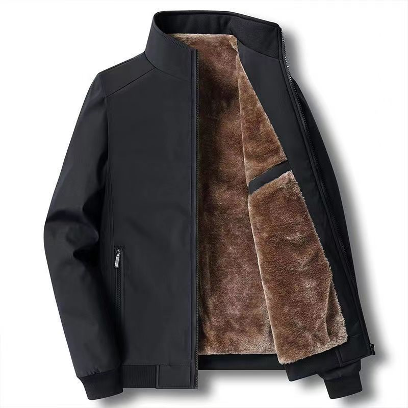 Men's Solid Color Zip Up Warm Jacket -💪Anti-wrinkle, windproof, rainproof and snowproof!