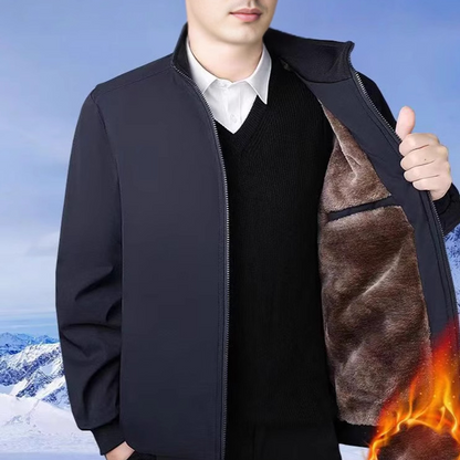Men's Solid Color Zip Up Warm Jacket -💪Anti-wrinkle, windproof, rainproof and snowproof!