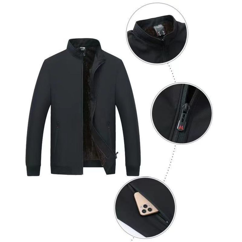 Men's Solid Color Zip Up Warm Jacket -💪Anti-wrinkle, windproof, rainproof and snowproof!