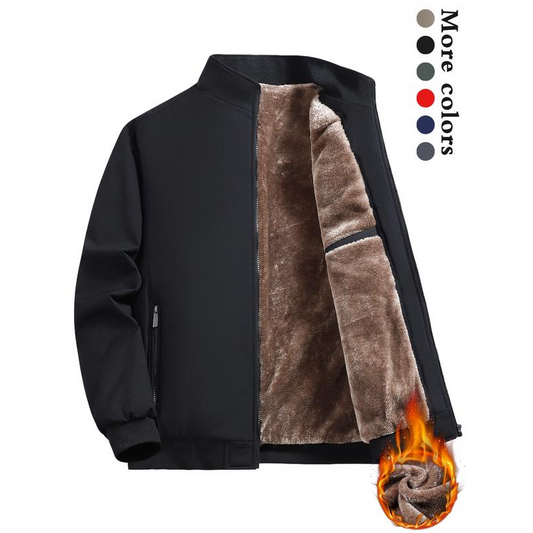 Men's Solid Color Zip Up Warm Jacket -💪Anti-wrinkle, windproof, rainproof and snowproof!