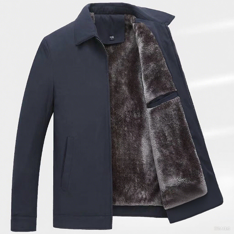 Men's Solid Color Zip Up Warm Jacket -💪Anti-wrinkle, windproof, rainproof and snowproof!