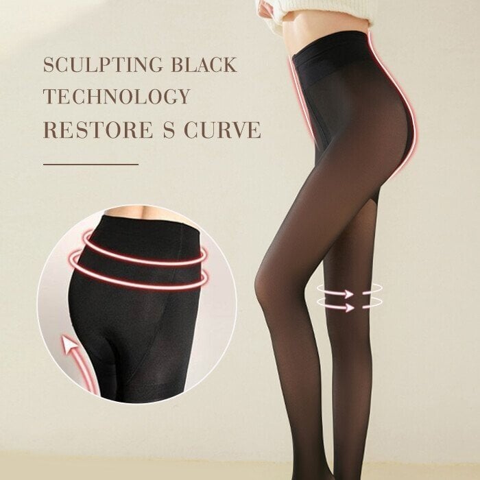 🔥Flash Sale 49% OFF!!⚡20K+ SOLD! 🏆Flawless Legs Fake Translucent Warm Plush Lined Elastic Tights