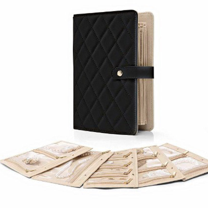 Bolsa elegante portátil para armazenamento de joias xadrez