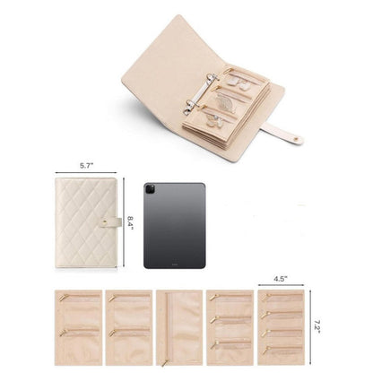 Elegant Portable Checkered Jewelry Storage Bag