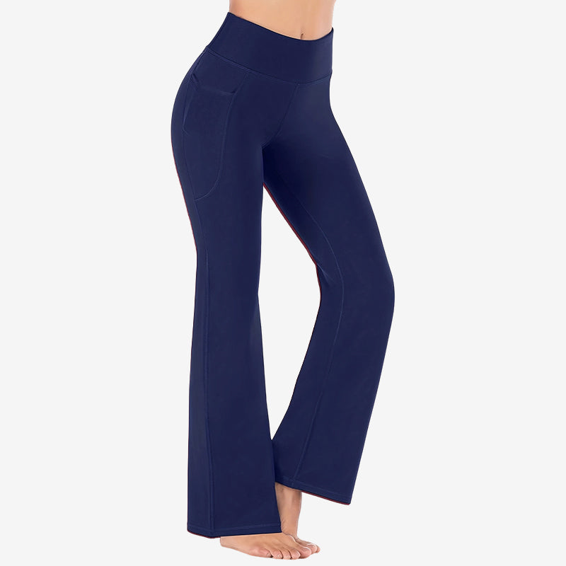 High Waisted Scrunch Butt Lifting Tummy Control Pocket Shaping Yoga Bootcut Leggings