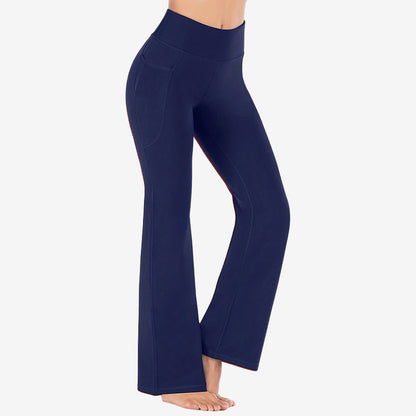 High Waisted Scrunch Butt Lifting Tummy Control Pocket Shaping Yoga Bootcut Leggings