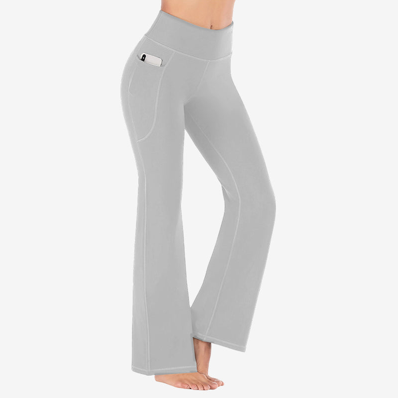 High Waisted Scrunch Butt Lifting Tummy Control Pocket Shaping Yoga Bootcut Leggings
