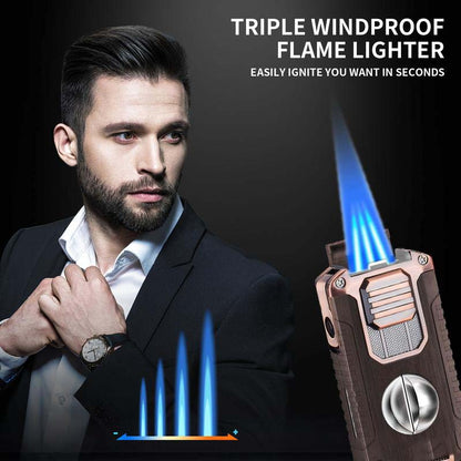 🖤Black Friday Offer: 50% OFF🔥5-in-1 Refillable Cigar Torch Lighter with Cutter