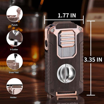 🖤Black Friday Offer: 50% OFF🔥5-in-1 Refillable Cigar Torch Lighter with Cutter