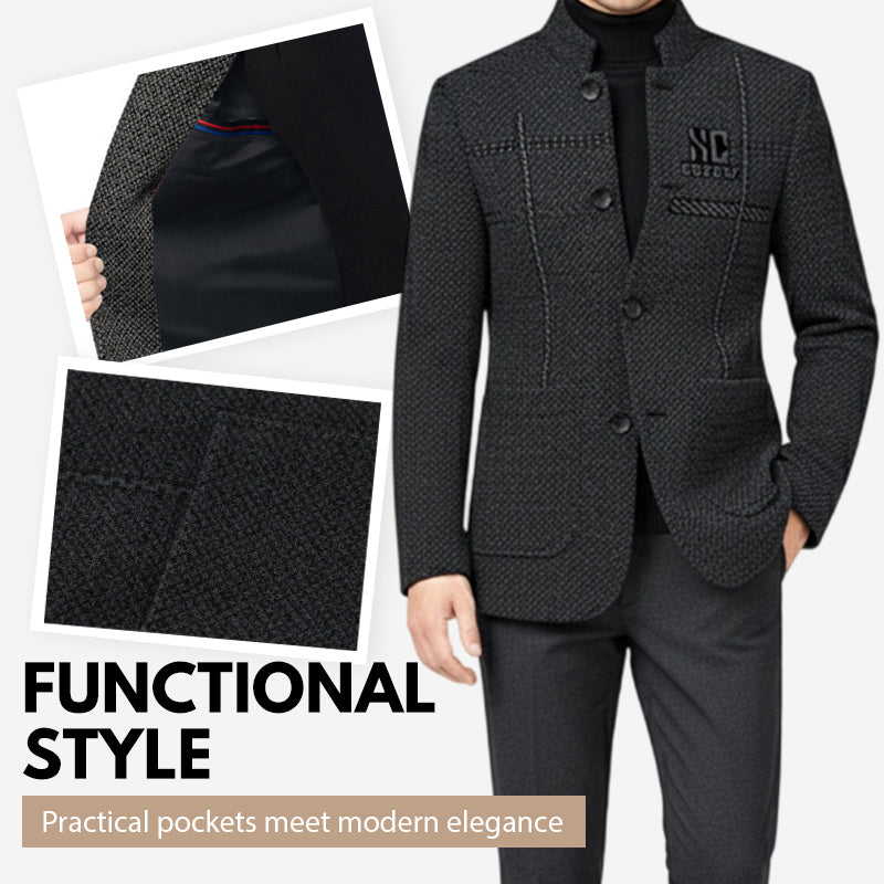 ❄️Winter Special Sale🔥Men's Velvet Warm Suit Jacket🧥