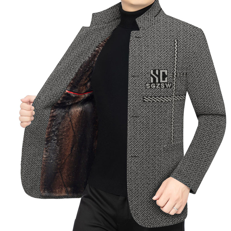 ❄️Winter Special Sale🔥Men's Velvet Warm Suit Jacket🧥
