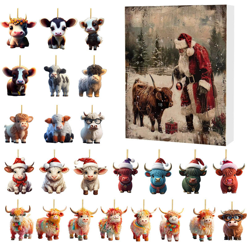 🎄Christmas Sale 50% OFF🎉Advent Calendar with Highland Cow Design