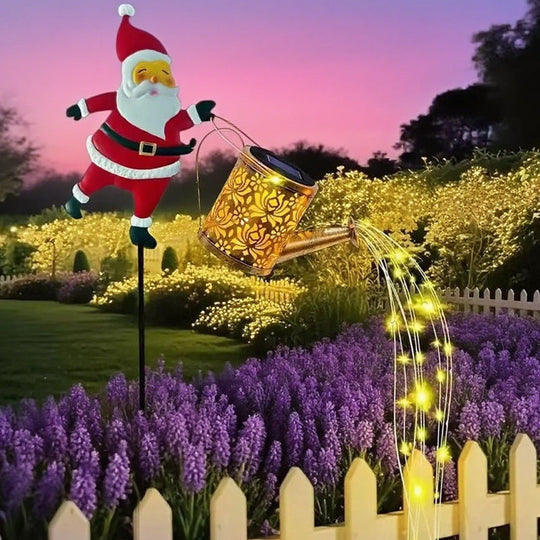 🎉Promoción de último día 50% de descuento🎅Lámpara de jardín con forma de Papá Noel que funciona con energía solar