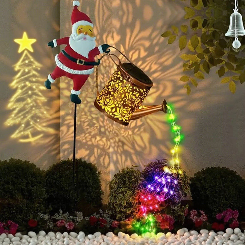 🎉Promoción de último día 50% de descuento🎅Lámpara de jardín con forma de Papá Noel que funciona con energía solar