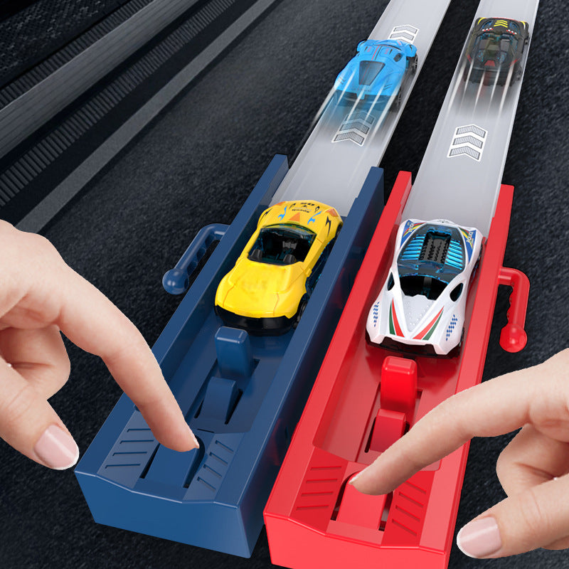 🏎️Dual Toy Car Launcher Racing Track Set for Kids⚡
