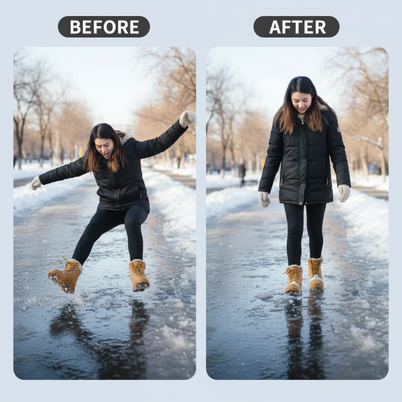 Invisible Anti-Slip 5-Spike Ice Cleats Stay Protected, No More Falls!